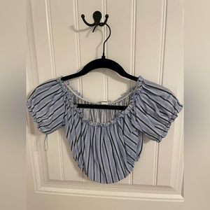Garage Striped Cropped Blouse Size X-Small